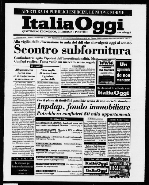 Italia oggi : quotidiano di economia finanza e politica